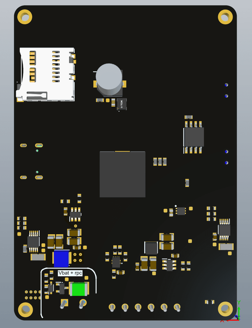 Back view of the PCB