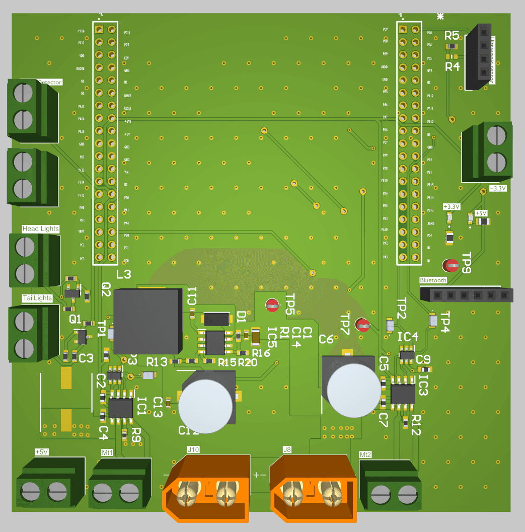 Front view of the PCB